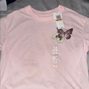 Pink T-Shirt with Butterfly design